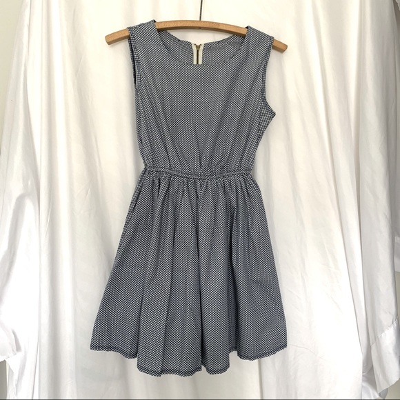 Navy checkered dress with pockets - Picture 1 of 2